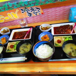 お食事処 河童 - ２人の日替わりワンコインランチ・鯖味噌定食　５００円（税込）【２０２２年９月】