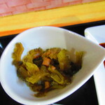 お食事処 河童 - 日替わりワンコインランチ・鯖味噌定食　５００円（税込）のゴーヤの煮物のアップ【２０２２年９月】