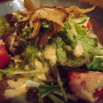 蕎麦 やすたけ - 「おもてなし膳」のそばサラダアップ　　中には茶蕎麦が入っていました。　ｈ25.4.26撮影