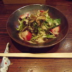 蕎麦 やすたけ - 「天ぷらとお蕎麦のおもてなし膳」のそばサラダ　ｈ25.4.26撮影　