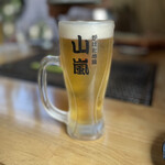 炉ばた地鶏 山嵐 - 生ビール、プレモル