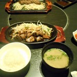 博多みやちく - ランチ「サイコロステーキ定食」