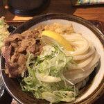 本格手打 いわしや 西宮店 - しょうゆ(冷)大盛　肉トッピング