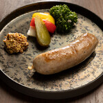 Homemade sausage with pickles