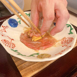 よし町 - ⑧常陸牛サーロインすき焼・信州産松茸・奥久慈卵