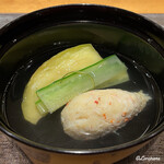 丸新 - 毛蟹真薯と加茂茄子の椀物