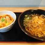 Sobamon - カツ丼セット(かけそば)、揚げ玉