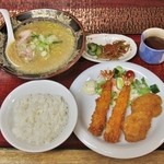 こく一番 ラーメン みどりや - ミックス定食（650円）