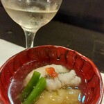 多満喜 - 先付　鱧と秋茄子あんかけ