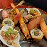 多満喜 - 焼物　カマス粒そば焼とあしらい