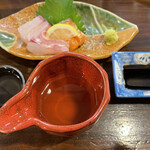 すいば - お造り3種盛り660円　加佐一陽580円