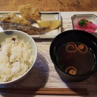 韻松亭 - 三の膳（揚げ物、食事）