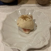 日本料理 川島 - イチジクの湯葉ソースかけ