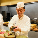 おが和 - ◎手巻き寿司を作っていく小川大将！