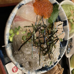 マルカイ水産 - 3種海鮮丼　平貝　生白子　ヒラメ　他