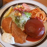 グリル＆コーヒー はせがわ - ハンバーグとサーモン