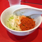 ラーメン二郎 - 待ってる間にカスタマイズ♪