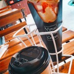 クレープアンドカフェ ヴァーチュ - 2022.09 紅はるかモンブラン(￥850)、ブレンドコーヒー(￥200)。
      コーヒーは薄味気味笑