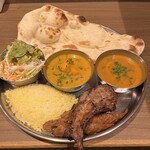 タンドール料理ひつじや - カバブ＆ラムチョップカレーセット（2022/10/3）