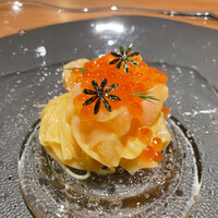 日本のイタリア料理店 sai - ホタテと卵黄といくらのカッペリーニ