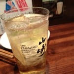 ハイボール　山崎のグラスだが　中身は違います