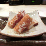 串揚げ maru - ＜2013年4月＞ホワイトアスパラ、、、削りたてのチーズをたっぷりかけて。良い香り～♪