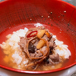 肉割烹 無膳福助 - 牛しぐれ煮のお茶漬け❤︎