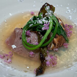 肉割烹 無膳福助 - 熟成ロースの肉料理