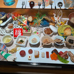 肉割烹 無膳福助 - キャビア付箱盛酒采膳　本当に豪華です！