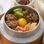 Beef and vegetable bibim Kamameshi (rice cooked in a pot)