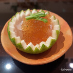 らん亭～ 美日庵 - 鮃の昆布〆といくら