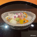 らん亭～ 美日庵 - 鮃の腹身と縁側の造り