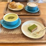 Working cafe halo - 『抹茶ラテ（Hot）』
                        『抹茶の生チョコタルト』