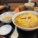 日高屋 - 天津麺＋半チャーハン820円＋麺大盛50円