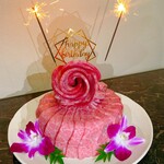 焼肉 韓食酒房 銀河 - 肉ケーキ