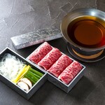 [One pot per person] Black Wagyu beef sirloin soup stock shabu kaiseki total 6 dishes