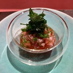Ji-Cube - 鰹の豆板醤和え 黒酢で和えた野菜 大葉の天ぷら