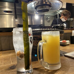 焼肉ホルモン 風土. - 梅昆布サワー、オレンジジュース