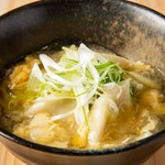 Warm boiled Gyoza / Dumpling egg soup