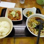 ファミリ－食堂 山田うどん食堂 - 赤パンチ定食Aセット