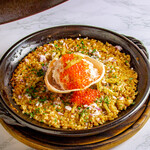 Snow crab and paella filled with salmon roe