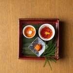 Shabushabu Ichidai - 珍味3種膳。おすすめの地酒と一緒にお楽しみください。