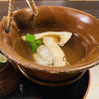 京料理　寿司ふじ - はも&松茸　土瓶蒸し