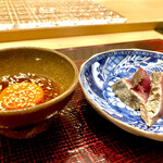 青空 - 鰹は黄身入り出汁醤油で