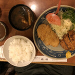 Tonkatsu Ando Suteki Okada - C定食（ミンチカツとトンカツ）