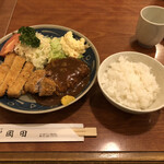 Tonkatsu Ando Suteki Okada - A定食（ハンバーグとトンカツ）