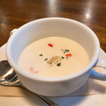 クッチーナ フェリーチェ タク - ホワイトコーンの冷製スープも美味♪