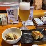 Happouzushi - ビールとお通し2種