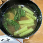 とんかつあおき - 小松菜と豆腐の味噌汁