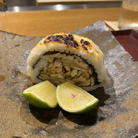 おかもと - 松茸のハモ巻き、スダチ